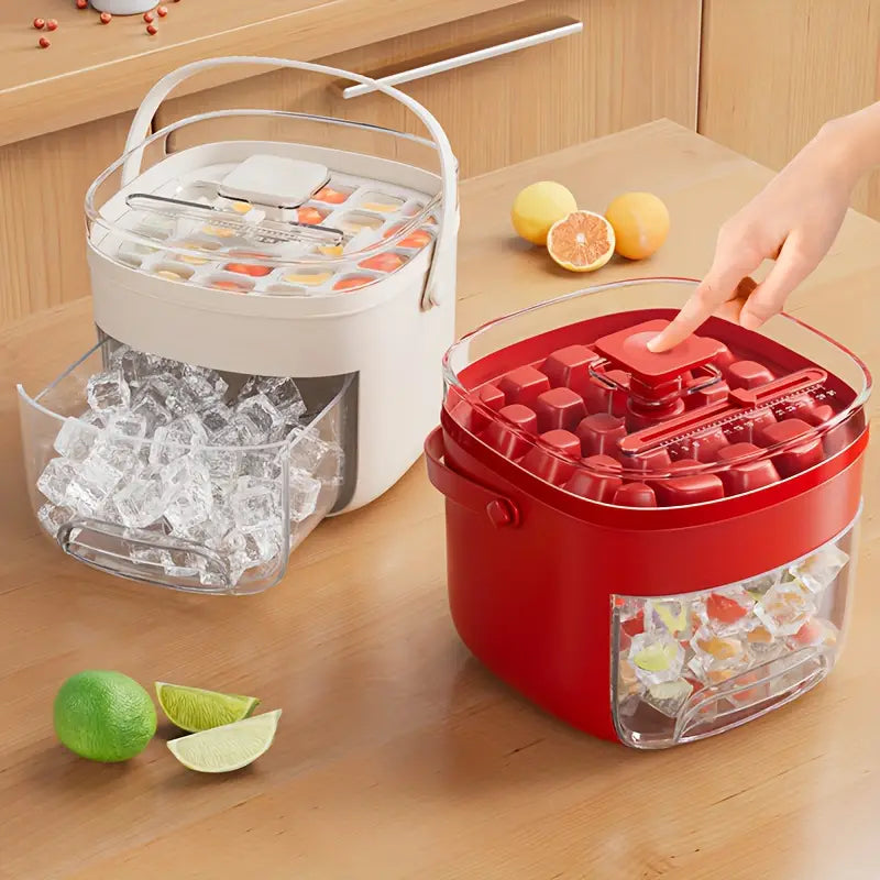 Portable Ice Cube Maker & Storage Bin