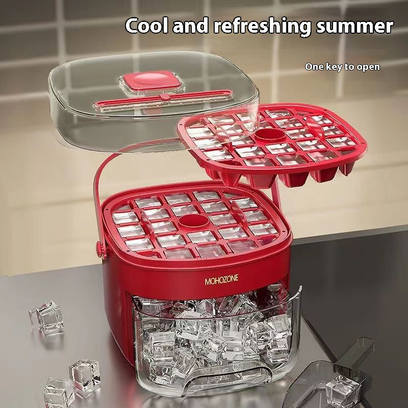 Portable Ice Cube Maker & Storage Bin